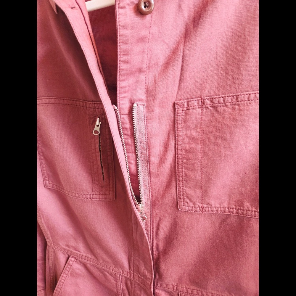 Outerknown‎ NWT Station Jumpsuit XS Dusty Pink Rose Organic Cotton Linen - Picture 4 of 13